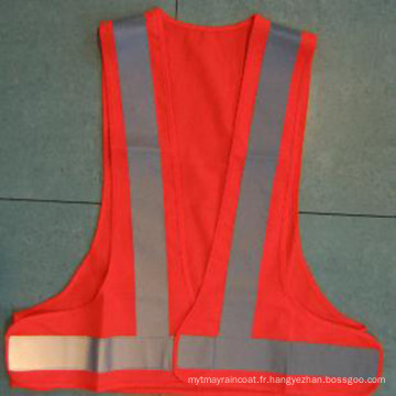 Gilet de sécurité en matière de protection en polyester avec bande réfléchissante